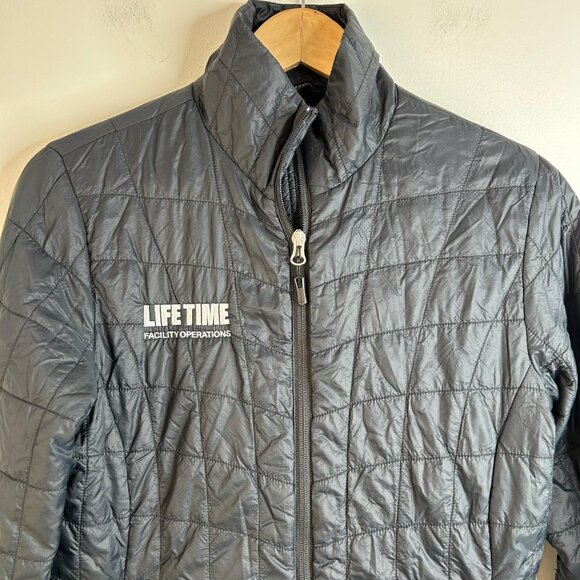 Marmot Jacket Womens Medium Quilted Insulated Full Zip Puffer Life Time Gym Logo - Picture 2 of 12